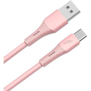 AVAX cb3303 18w силиконов кабел за бързо зареждане от usb-a към usb-c, 1, 5 м, розов avax_cb3303 (avax_cb3303)