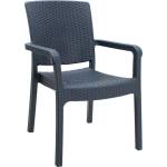 TopMebel Полипропиленов стол с ратан в сив цвят 56x60x86, 5cm