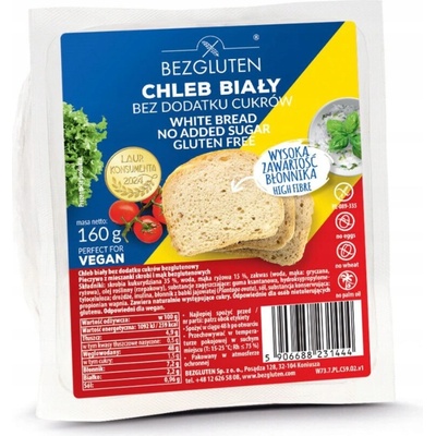 Bezgluten Biely chlieb bez pridaného cukru bez lepku 160 g