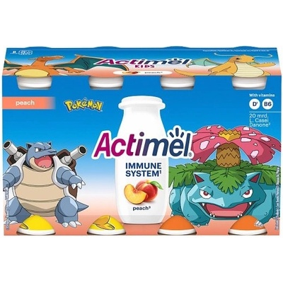 Actimel Kids probiotický jogurtový nápoj s vitamíny broskev 8 x 100 g – Zboží Dáma