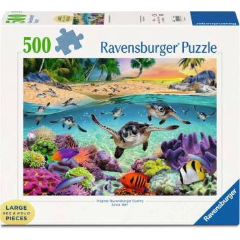 Ravensburger Пъзел Ravensburger от 500 XXL части - Състезанието на бебетата морски костенурки (7017456)