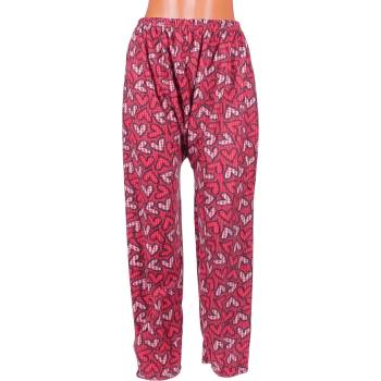 Image 1 of Макси поларен панталон-пижама в червено със сърца