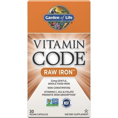 Garden of Life Vitamin Code RAW Iron, 30 Veg Capsules