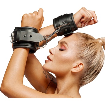 Image 1 of ZADO Professional Leather Handcuffs Black