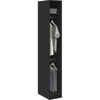 vidaXL Гардероб, черен, 30x50x200 см, инженерно дърво (3307775)
