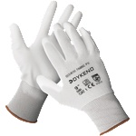 DYKENO fabric pu 003-k10 / Ръкавици с текстилно покритие - бели 9 (003-k10-09)