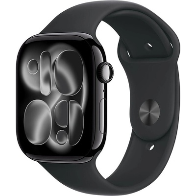 Apple Watch Series 11 42 mm Klavírny čierny hliník s čiernym športovým remienkom M/L MEQU4WF/A