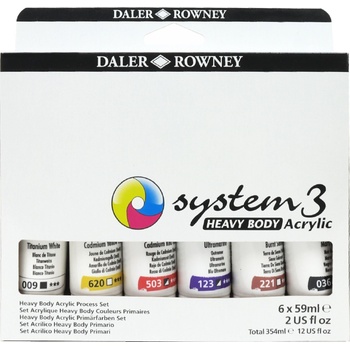 Daler-Rowney System3 Комплект акрилни бои Starter Set 6 x 59 ml (140900123)