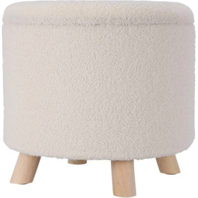 Home Styling Collection Úložný kulatý čalouněný puf TEDDY, 40 x 37 cm, bílá bílá