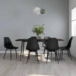 vidaXL Трапезни столове, 6 бр, черни, PP (3082342)