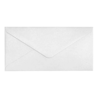 Ozdobné obálky Pearl - 8x16 cm, 150 g/m2, perleťové, bílé, 10 ks