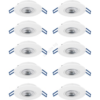 EGLO 300187 - Комплект от 10 вградени LED осветителни тела GEDREZ LED/4, 9W/230V, Ø 9 см, бели (EG300187)