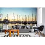 DIMEX ART Самозалепваща се флизелинова фототапета пристанище при залез слънце 375 x 250 см