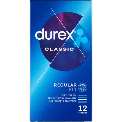 Durex Classic Regular Fit kondomy 12 ks