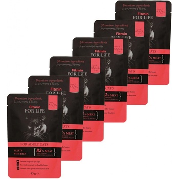 Fitmin Cat For Life Beef 6 x 85 g