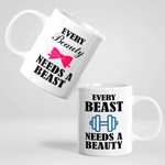 Art gift Чаши за двойки - Every beast needs a beauty