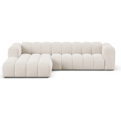 Micadoni Кремав шенилов ъглов диван (ляв ъгъл) Lupine - Micadoni (MIC_LC_L_214_F1_LUPINE1)