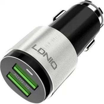 Image 1 of Зарядно устройство за кола LDNIO C403 Fast Charge, 4, 2A, 2xUSB Port с кабел по избор