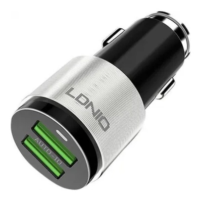 Зарядно устройство за кола LDNIO C403 Fast Charge, 4, 2A, 2xUSB Port с кабел по избор