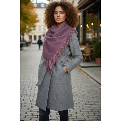 Classic Scarf kašmírová šála s vlnou švestkově fialová