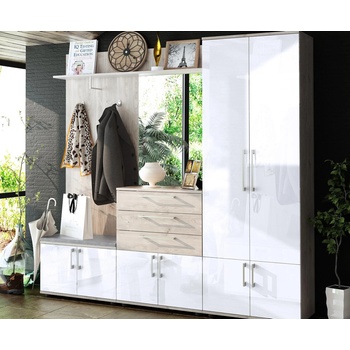 Антре Step грейдж кастело и бял гланц МДФ