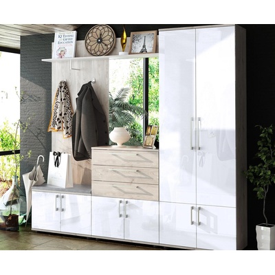 Антре Step грейдж кастело и бял гланц МДФ