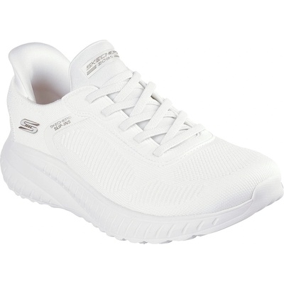 Skechers Дамски маратонки Skechers Womens Engineered Knitted Bungee Slip-On Runners - White