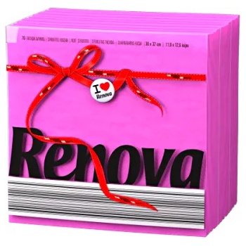 Image 1 of Ренова салфетки еднопластови 70 бр/пакет цикламени