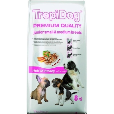 Tropidog Premium Junior Small & Medium Turkey & Rice 8 kg