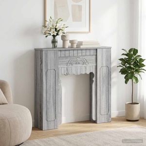 vidaXL Рамка за камина Сив Сонома 93 x 20 x 89 см Инженерна дървесина (8006630)