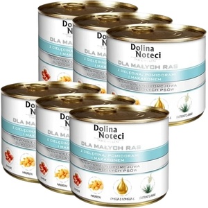 Dolina Noteci PREMIUM за малки породи с телешко, домати и макаронени изделия 6x185 г