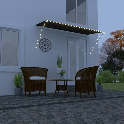 vidaXL Zatahovací markýza s LED světlem 300 x 150 cm antracitová