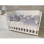 Babyhome Комплект за легло с обиколник тип плитка Цвят СИВ (yuar2)