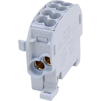 ELMARK КЛЕМЕН БЛОК ЗА din ШИНА 2Х16ММ2/2Х25ММ2, СИВ (81501002)