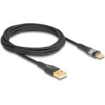 Delock Кабел Delock USB 2.0, мъжки конектор тип A - мъжки конектор USB Type-C с бързо зареждане 60 W, прозрачен, 2 м