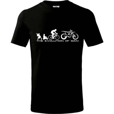 Evolution of man Enduro tričko dětské bavlněné černá