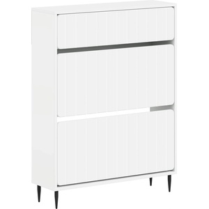 vidaXL Шкаф за обувки ZWOLLE 78 x 24 x 103 см Инженерна дървесина Бяло (896435)