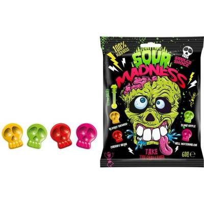 Argo Cukríky Extra Kyslé Lebky Jablko Višňa Na Halloween 60 g