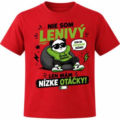 Maverprint detské tričko Nie som lenivý červená