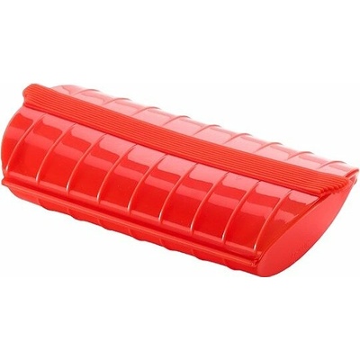 Nádoba pro vaření v páře do mikrovlnné trouby 24 cm, červená, silikon, Lékué – Zboží Mobilmania
