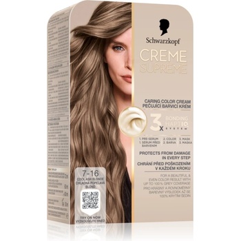 Schwarzkopf Creme Supreme перманентната боя за коса цвят 7-16 Cool Ash Blonde 60ml