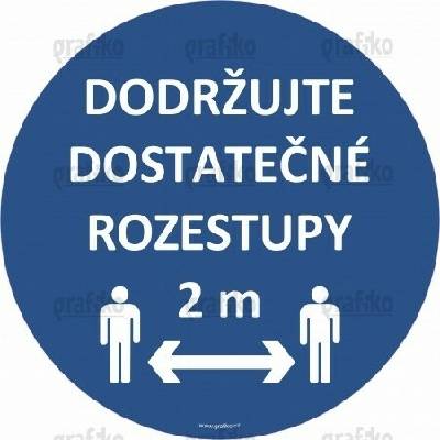 Grafiko | Dodržujte rozestupy - Materiál podlahová fólie, Rozměr ⌀300 mm