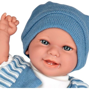 Arias Смееща се кукла-бебе Матео в морскосиньо, реално тегло - 35 см (ari60796)