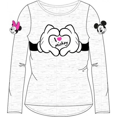 E plus M tričko s dlhým rukávom myška Minnie mouse šedé