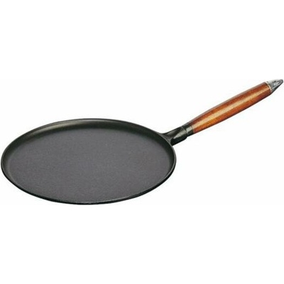 Staub palačinková pánev 28 cm, dřevěná rukojeť, černá 1212823
