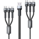 Remax RC-124 Jany Series - micro USB + USB Type C + Lightning / micro USB + USB Type C + Lightning, 2m, stříbrný)
