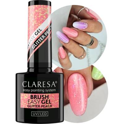 Claresa gel lak easy glitter broskvový 5 ml