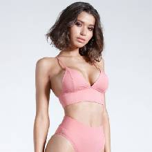 Firetrap Blackseal Long Line Bikini Top Pink Blush