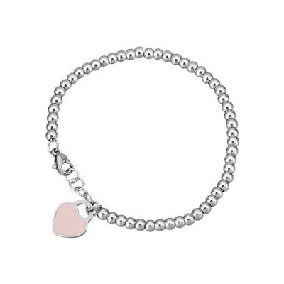 Šperky4U náramek s růžovým srdíčkem OPA1660