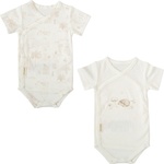 Bimbidreams Комплект бодита с къс ръкав Bimbidreams - Noe, 2 броя, 0-1 м, White/Linen (8435629204386) - ozone